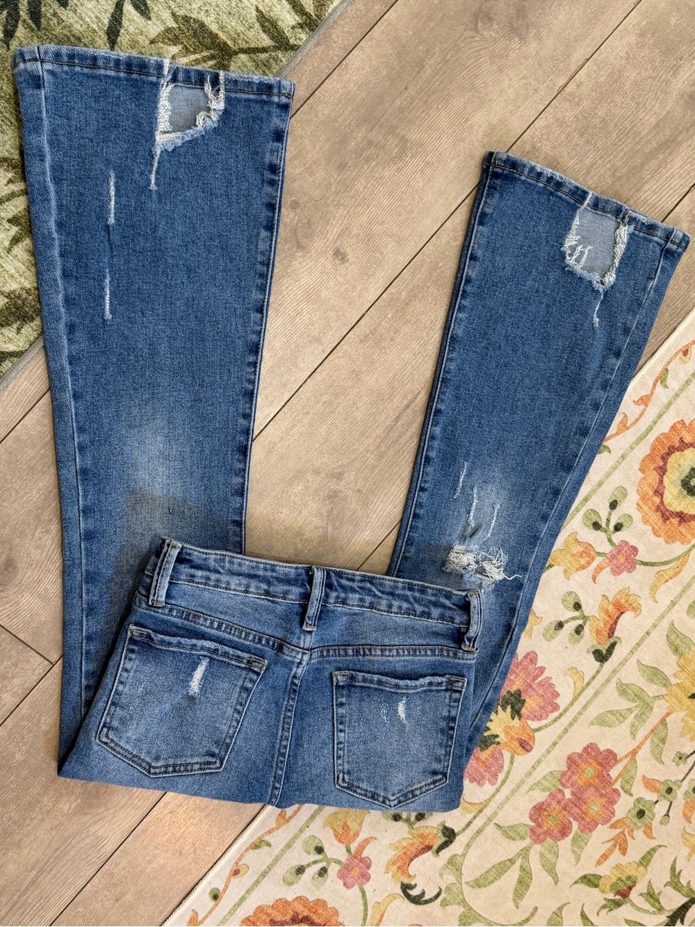 Y2k Forever 21 Girls Distressed Flare Jeans Size 9/10